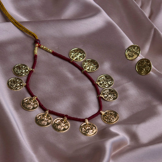 Traditional Kolhapuri Necklace with Mahalaxmi Coins