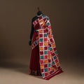 Red - mul cotton hand batik saree 18 - handcrafted