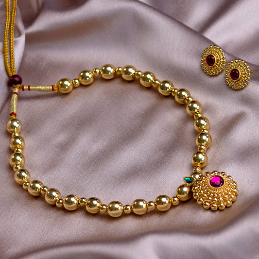maharashtrian metal necklace set