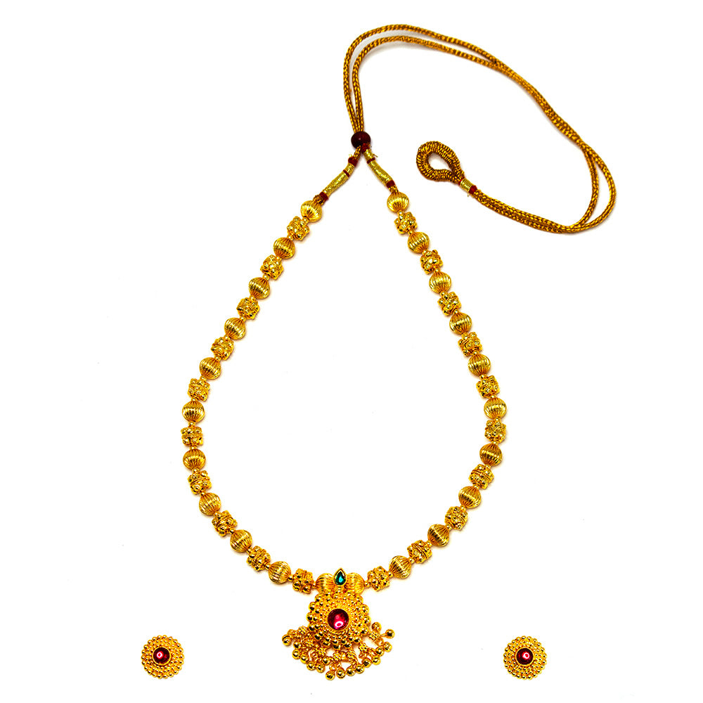 Golden Traditional Long Necklace
