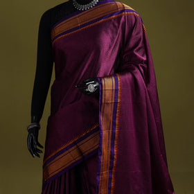 Silk cotton khun saree with ilkal pallu chikki paras border