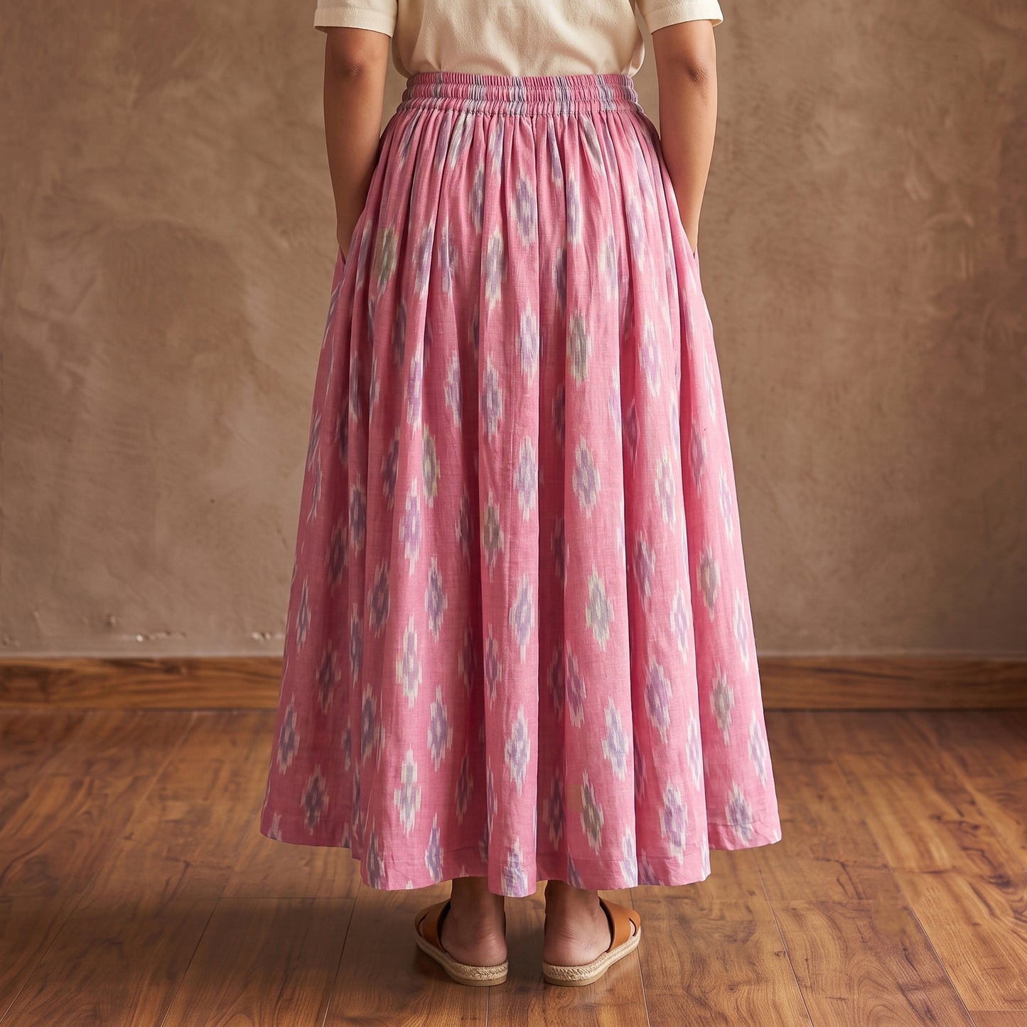 Pochampally Ikat 24 Kali Cotton Long Skirt 10