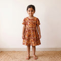Multicolor - pure cotton girls frock dress in batik block