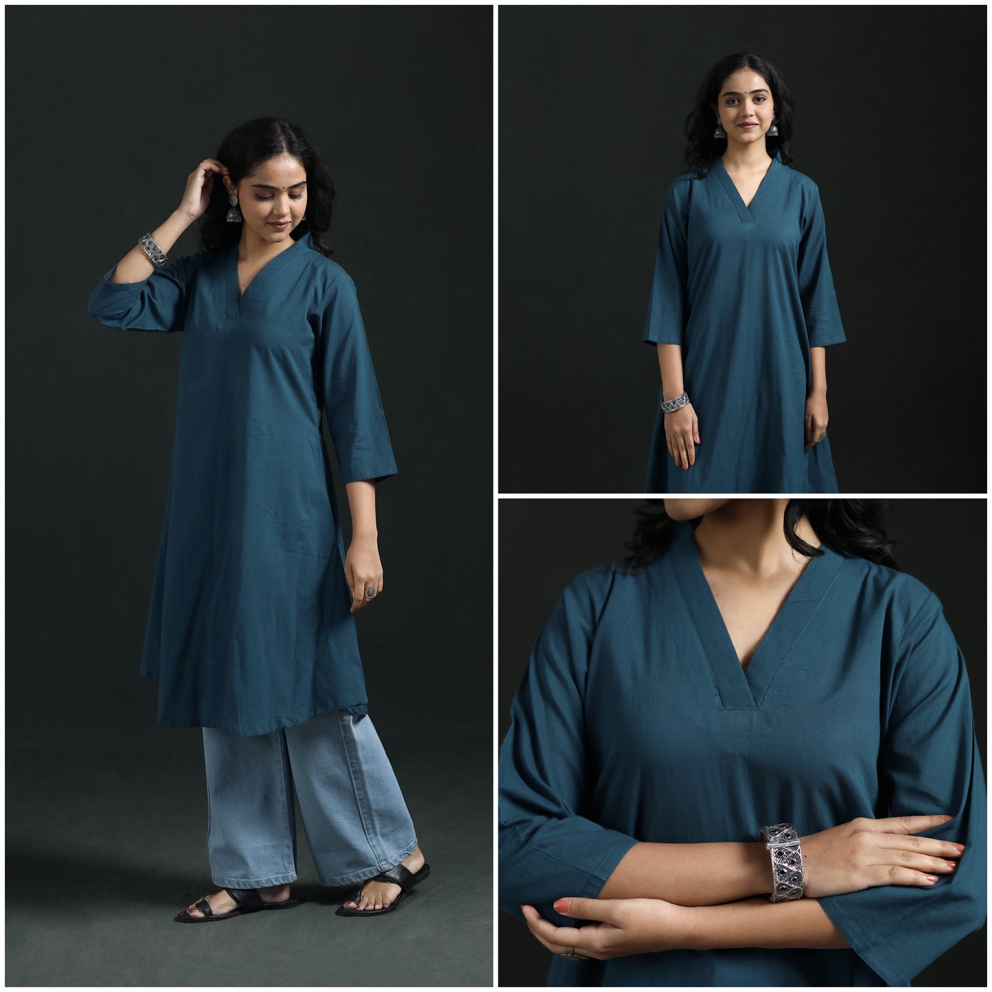 Plain Cotton A-Line Kurta for Women 10