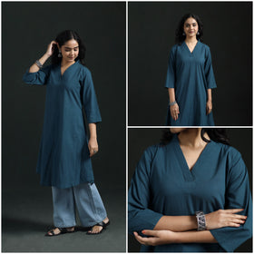 Plain Cotton A-Line Kurta for Women 10