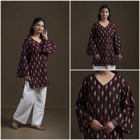 Pochampally Ikat Cotton Short Kurta for Women 23
