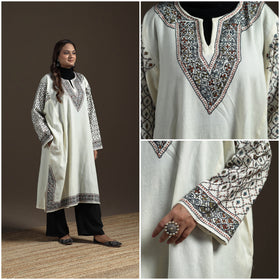 Kashmiri Heavy Sozni Hand Embroidered Handwoven Merino Wool Pheran 24