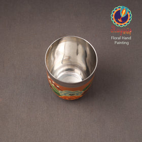 Floral Handpainted Enamelware Stainless Steel Glass 26