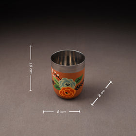 Floral Handpainted Enamelware Stainless Steel Glass 26