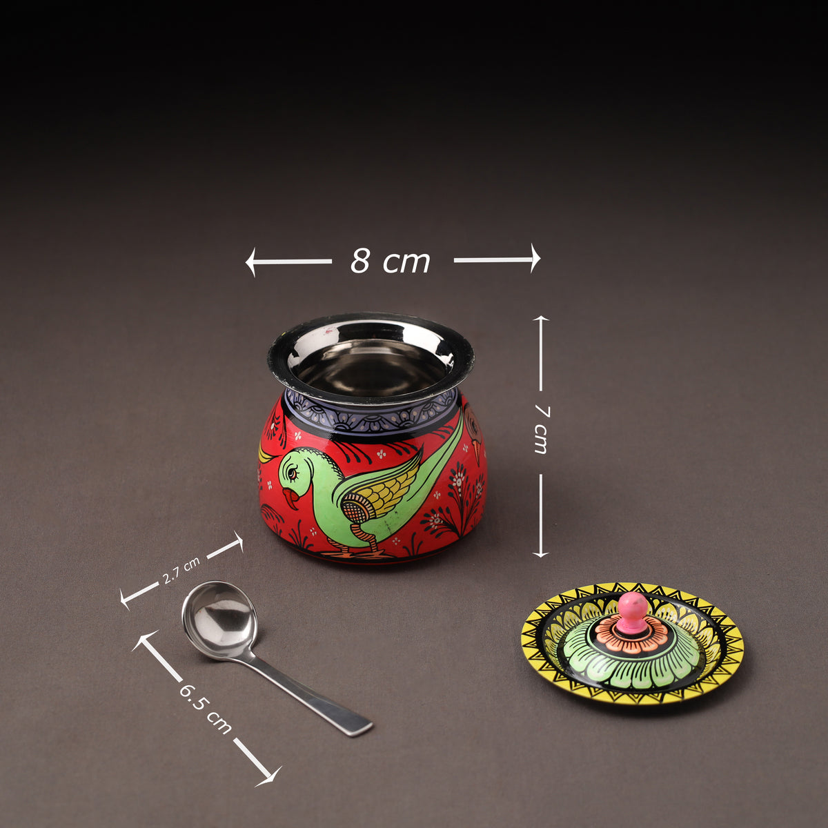 Odisha Pattachitra Handpainted Stainless Steel Ghee Pot 26
