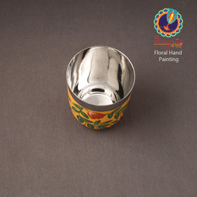 Floral Handpainted Enamelware Stainless Steel Glass 27