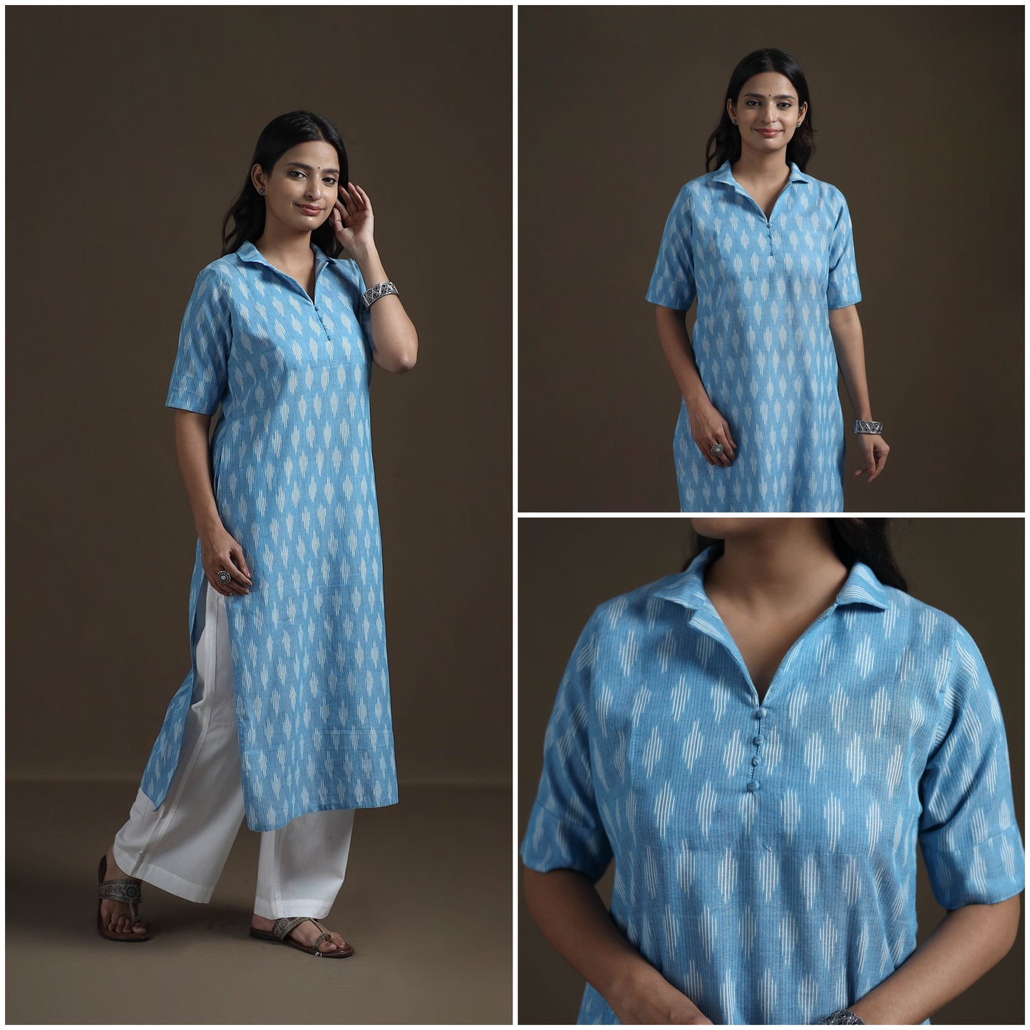 Pochampally Ikat Cotton Straight Kurta for Women 06