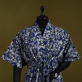 Hand batik cotton short kaftan 36 - handcrafted
