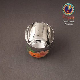 Floral Handpainted Enamelware Stainless Steel Glass 28
