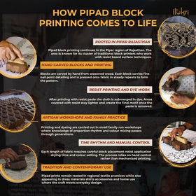 Red - pipad block printed cotton blouse piece - handcrafted