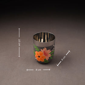 Floral Handpainted Enamelware Stainless Steel Glass 28