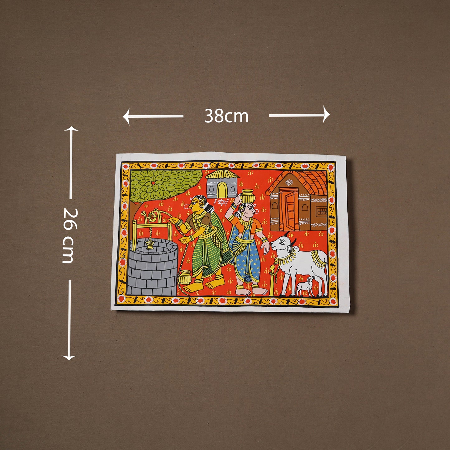 Handpainted Cheriyal Scroll Painting by Dhanalakota Sai Kiran (10 x 15 in) 03