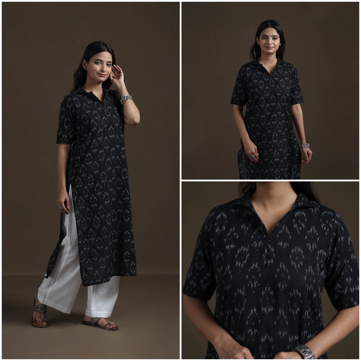 Pochampally Ikat Cotton Straight Kurta for Women 07