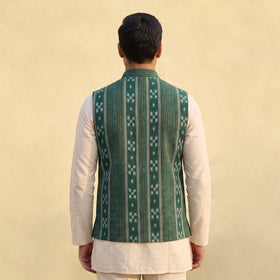 Sambalpuri Ikat Weave Cotton Men Nehru Jacket 04