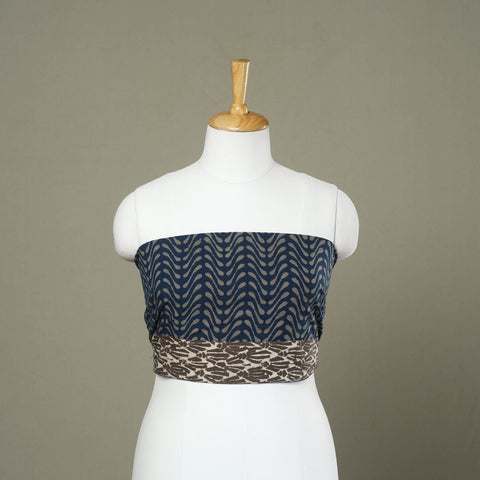 Blue - cotton pipad blouse piece 12 - handcrafted