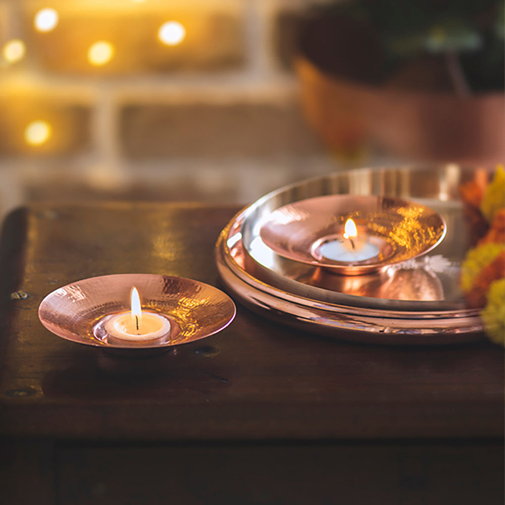 Copper Tea Light Holder