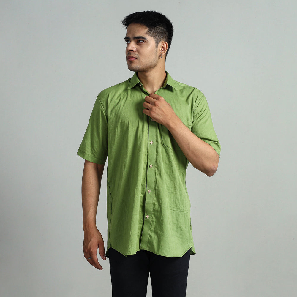 Plain Cotton Men Half Sleeve Shirt 04