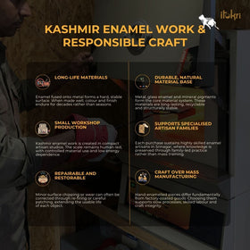 Blue - Kashmir Enamelware Floral Handpainted Stainless Steel Casserole