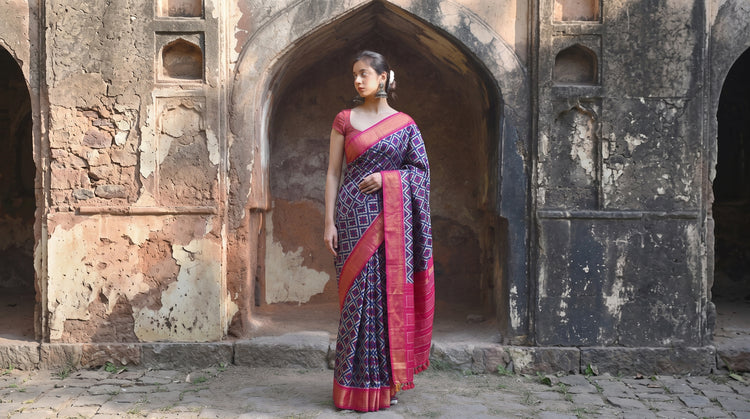 Pure Handwoven Pochampally Ikat Sarees in Cotton & Silk