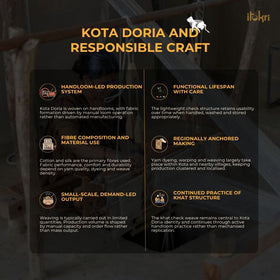 Black - Nazaakat Kota Doria Cotton Plain Saree with Blouse & Jewellery Set 130