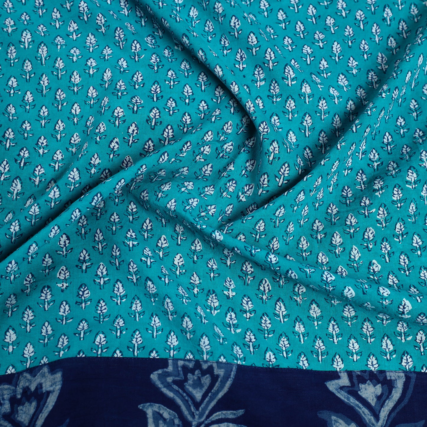 Blue - Block Printed Cotton Akola Blouse Piece 13