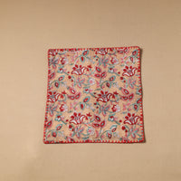 Floral Block Print Cotton Hand Embroidery Table Napkin 06