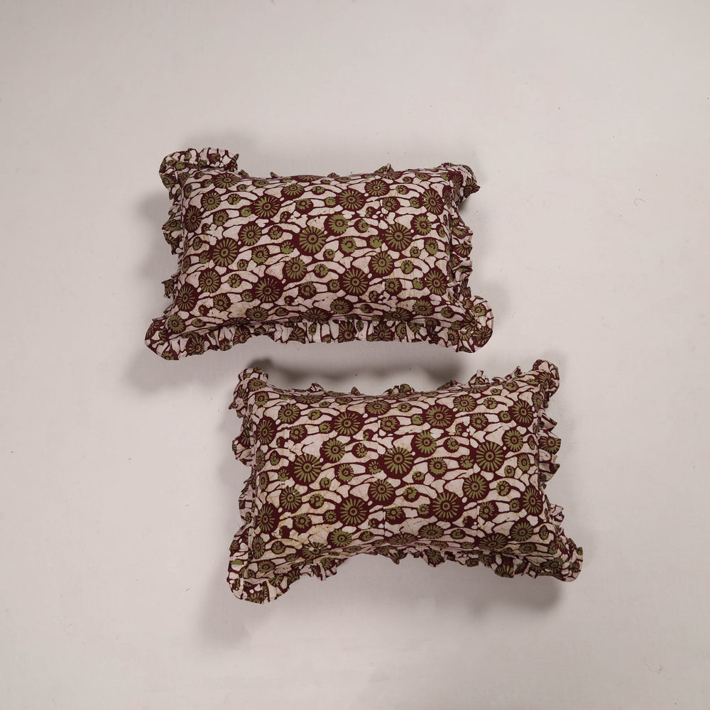 Set of 2 Handcrafted Cotton Frill Pillow Covers 03