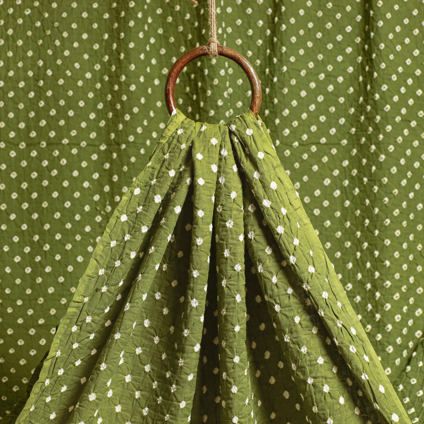 Apple Green - Kutch Tie-Dye Bandhani Mul Cotton Fabric 06