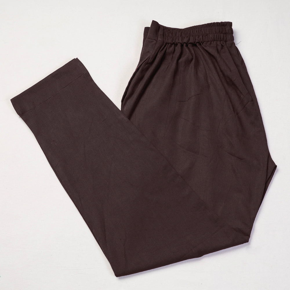 Brown - Cotton Tapered Casual Pant for Women