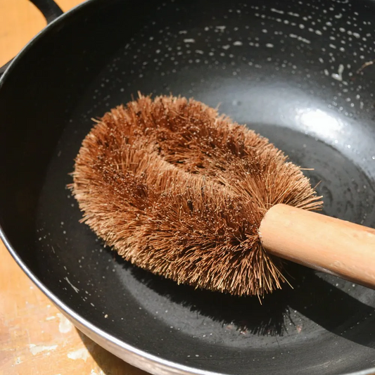 Handmade Coconut Fiber -Long Handle Pot Brush