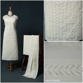 Barmer Applique Cutwork Cotton 3pc Unstitched Dress Material Suit Set 01