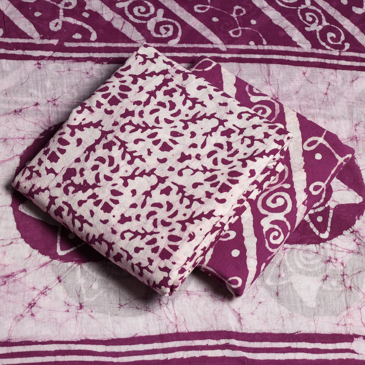 3pc Kutch Batik Printed Cotton Suit Material Set 02