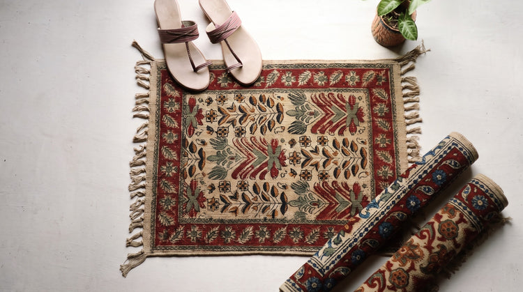 Warangal Handwoven Kalamkari Block Print Cotton Mats