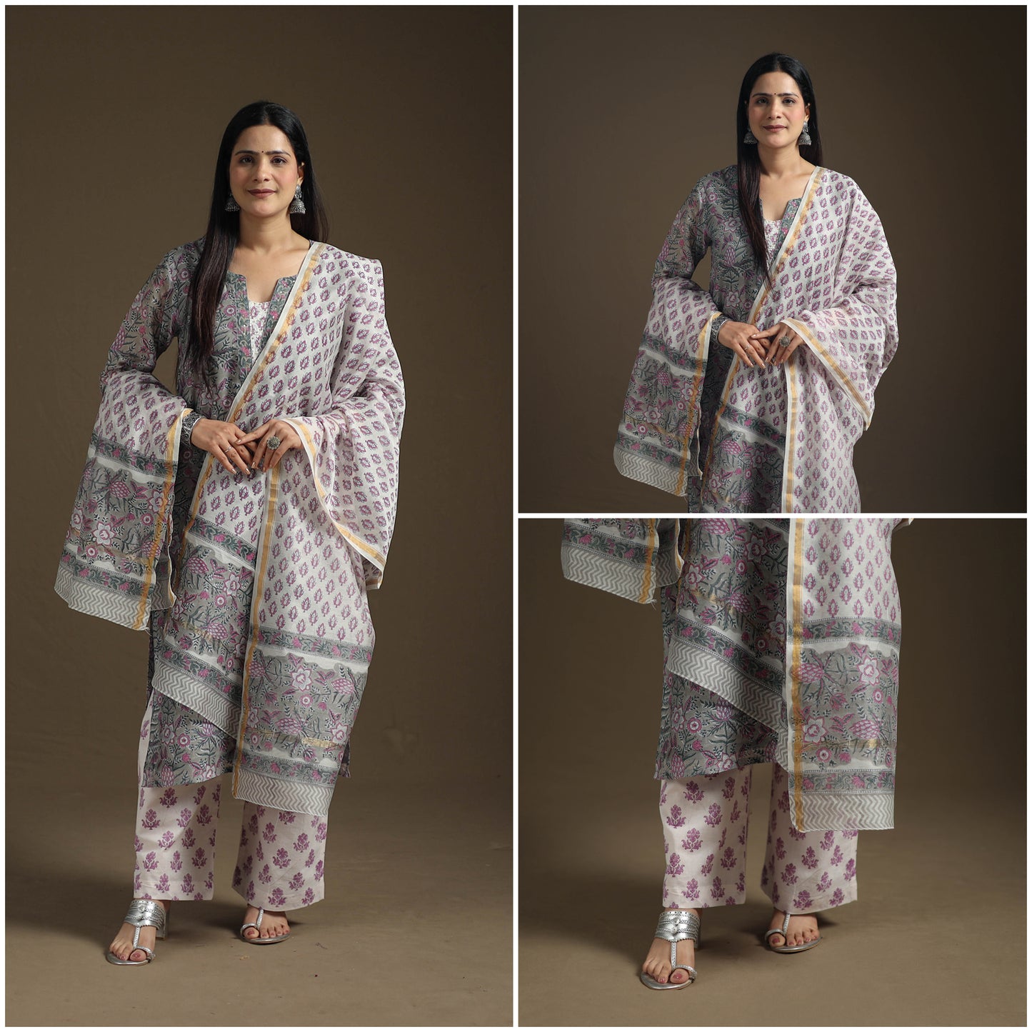 Sanganeri Hand Block Print Cotton Suit Set with Dupatta for Women 05