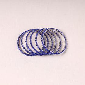  Hapur Flower Beadwork Bangles by Aagaz (Set of 6) 