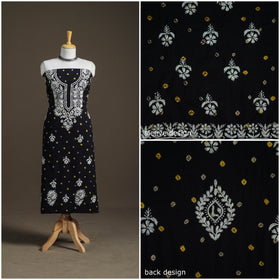 Lucknowi Chikankari Hand Embroidered Cotton Unstitched Kurta Material (2.5M) 02