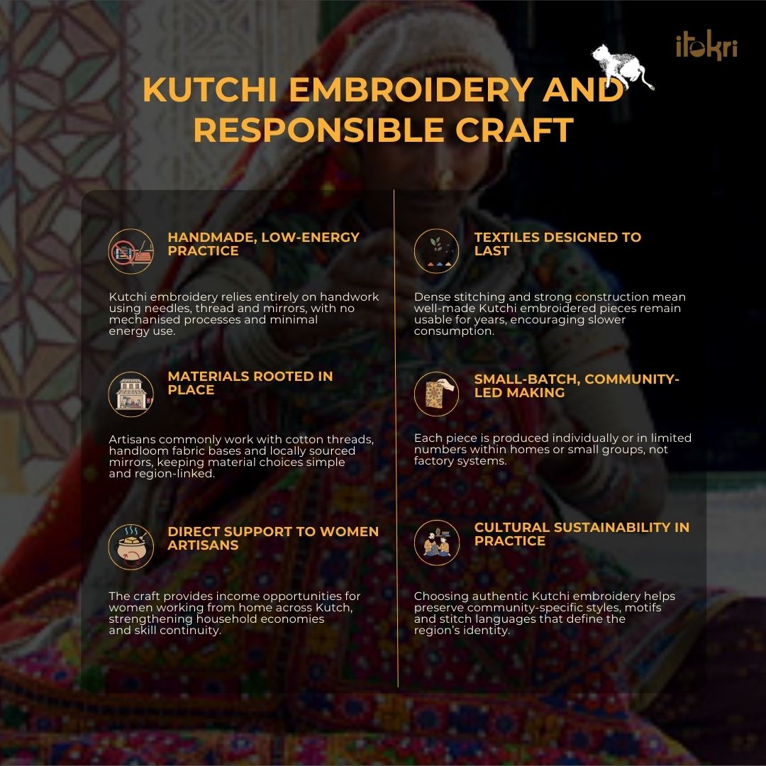 Multicolor - Handcrafted Kutch Embroidery Cotton Clutch / Wallet