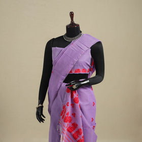 Purple - assam handloom tussar mekhela chador with blouse