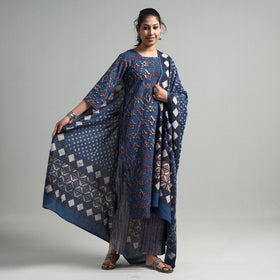 Pipad Kurta with Palazzo & Dupatta Set
