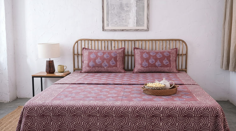 Bindaas Block Art Print Cotton Double & Single Bedsheets