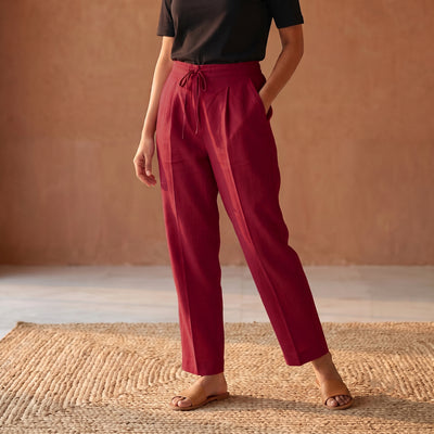 Elastic Waist Cotton Plain Palazzo for Women 35