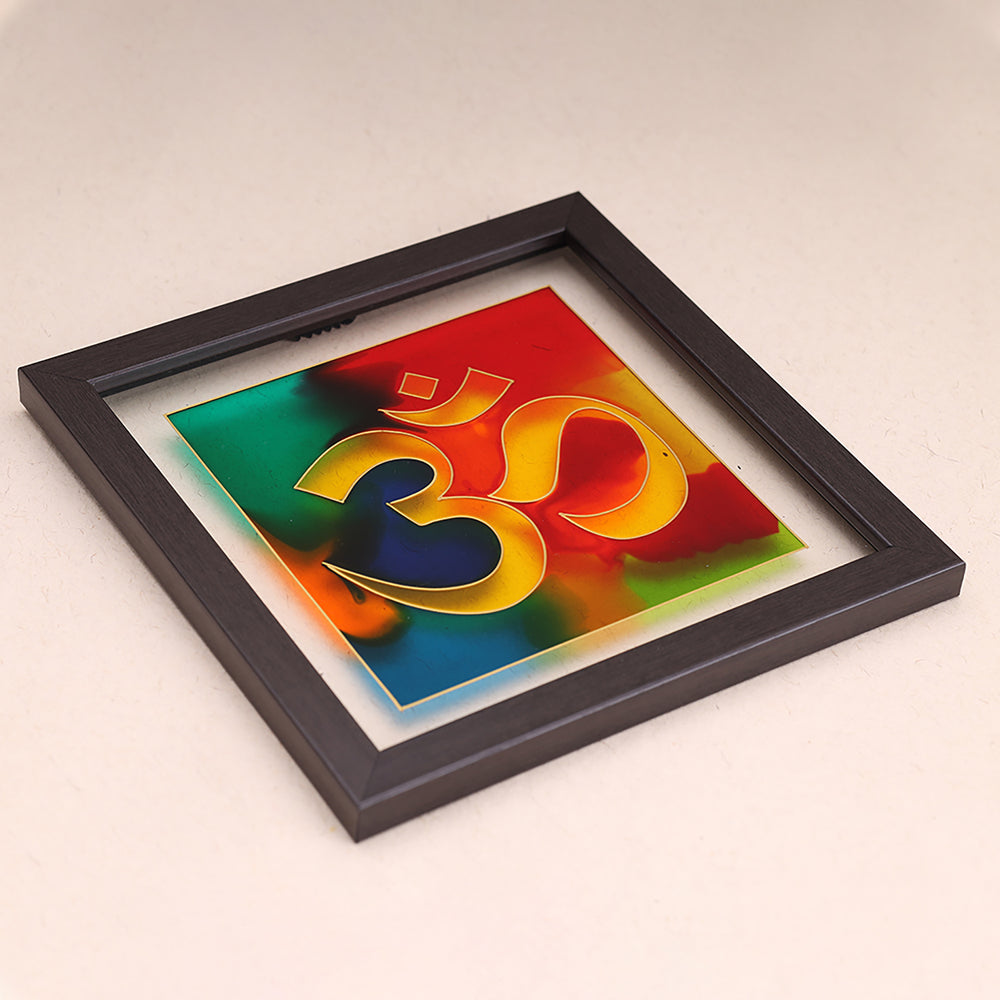 Om-Stained Glass Painting Wall Art Frame