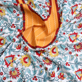 Multicolor - sanganeri patchwork unstitched kurta material