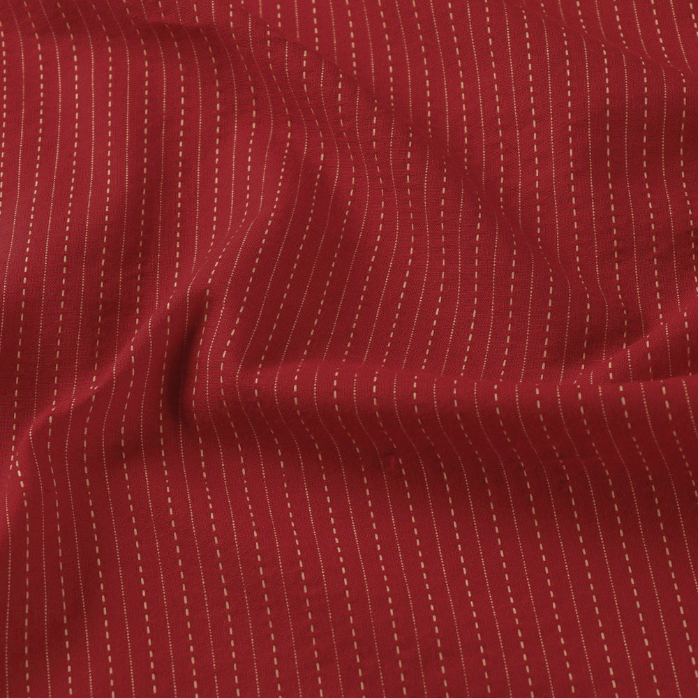 Red - Prewashed Running Stitch Cotton Fabric 20