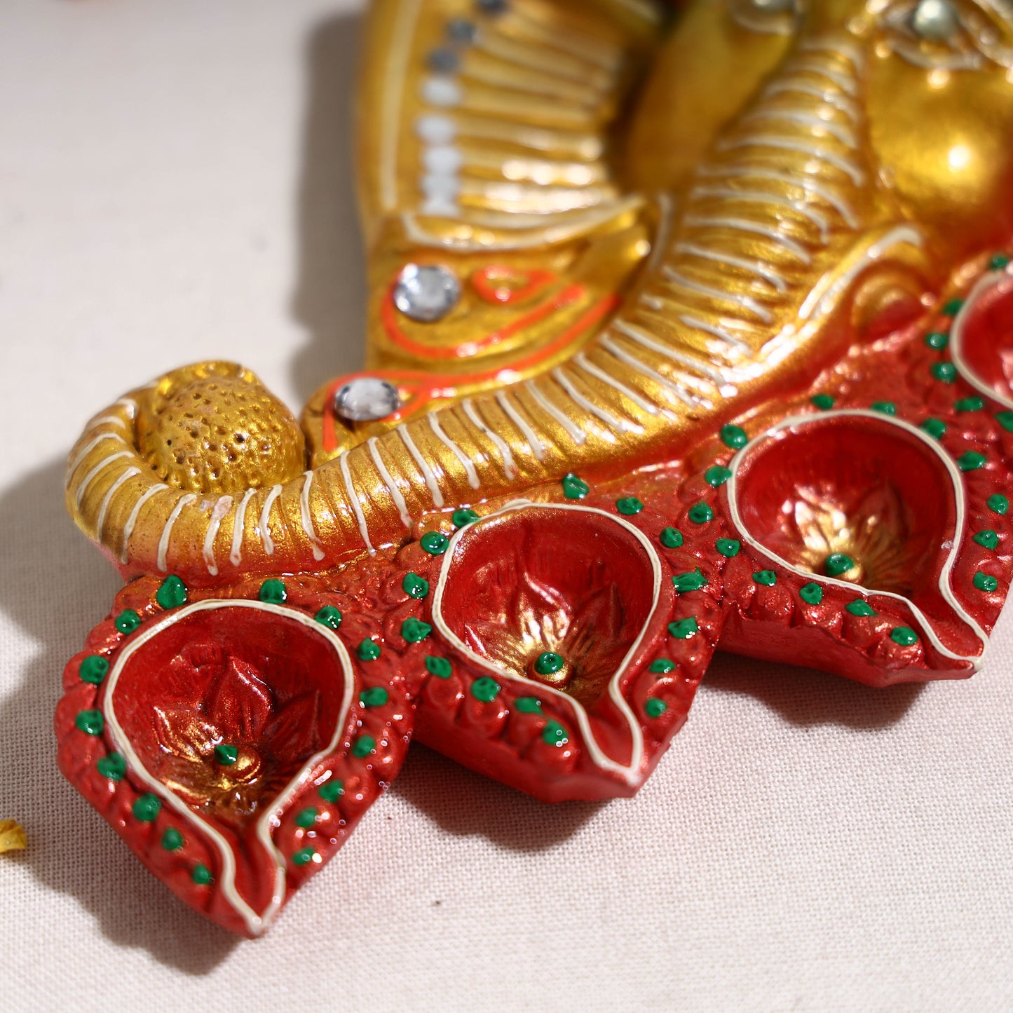 Festive Decor Terracotta Handpainted Ganesh Diya